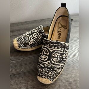 Sam Edelman Black and Cream Patterned Espadrilles
